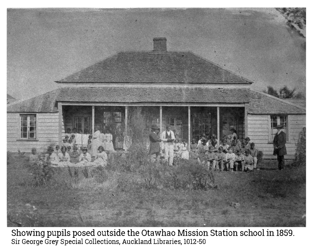 Pupils at Otawhao Mission School 1859